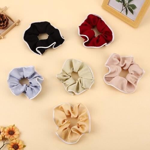 Korean Fashion Women Silk Scrunchie Hair Rope Handmade Ornaments Elastic Hair Bands Ponytail Holder Headband Hair Accessories