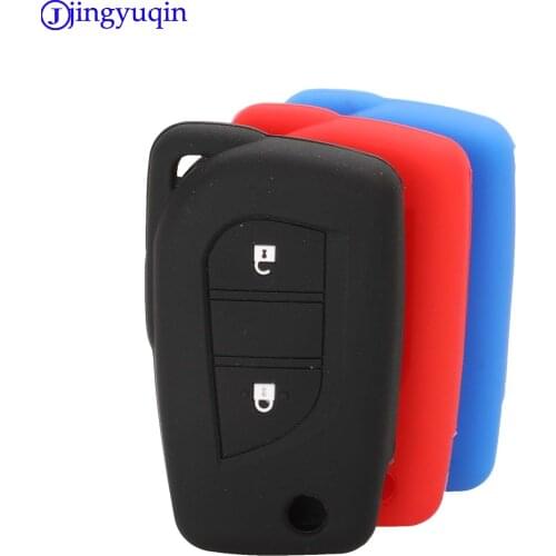 Jingyuqin 2B Remote Key Silicone Cover Case For Toyota Yaris Camry Corolla Prado REIZ Crown RAV4 Hilux Folding Flid