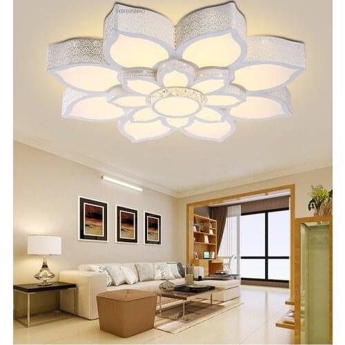 Lotus crystal LED ceiling lamp home living room bedroom study restaurant lights commercial places illumination Ceiling light
