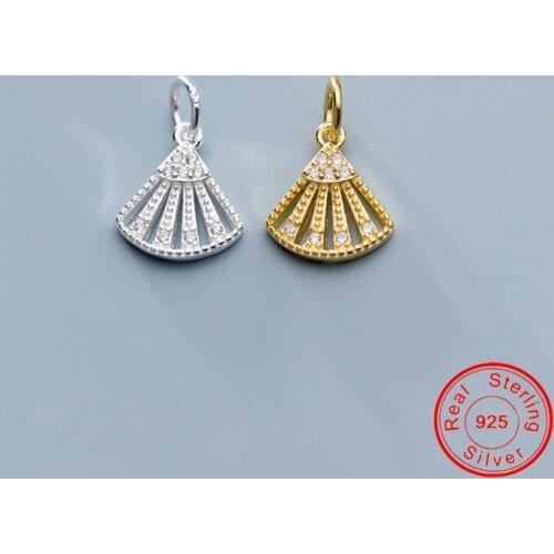 UQBing Silver Color Fan-shape Charms Pendant Jewelry Findings For Jewelry Making Necklace Bracelet DIY