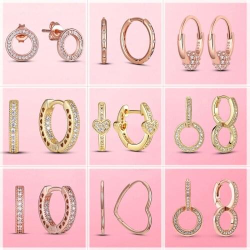 Silver Earrings 925 Sterling Silver Starfish infinite forever circle Heart Stud Earrings For Women Fashion Earring S925 Jewelry