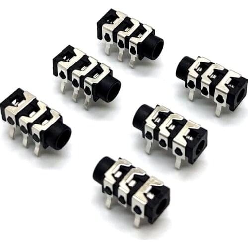 100pcs 3.5mm Stereo Audio Socket Phone Jack Connector 3-Pin PCB Mount