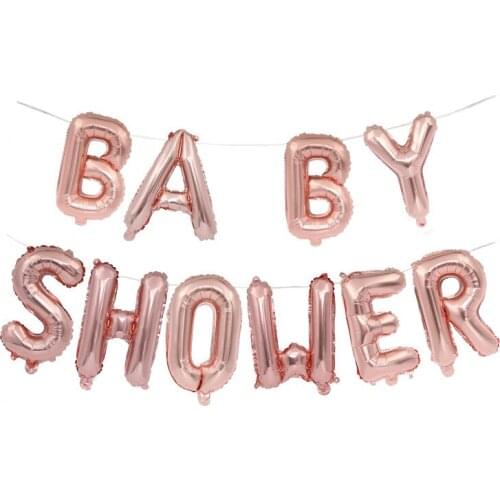 16 Inch Rose Gold Baby Shower Party Foil Balloons Boy Girl Baby Shower Decorations Party Supplies Gender Reveal