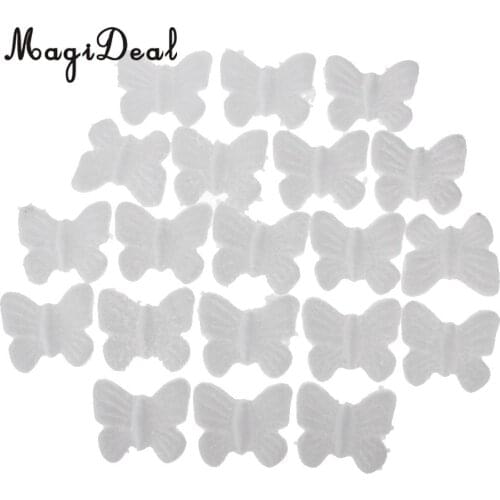 20pcs White Butterfly Shaped Styrofoam Foam Ornaments DIY Craft Party Decoration