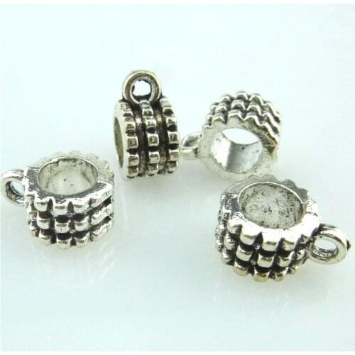 20pcs Antique Silver 11*9*6mm Round Beads Charms Pendant For Jewelry Making Bracelet Vintage Accessories