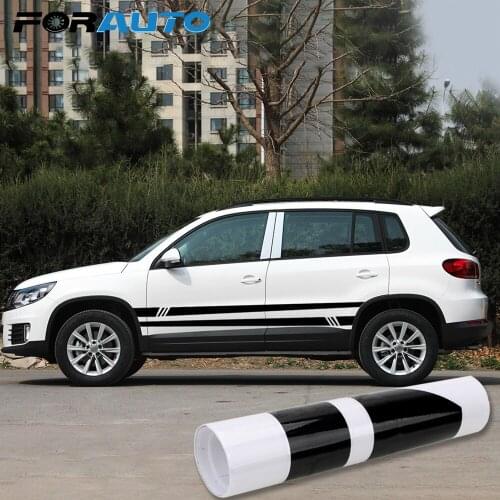 220x8cm 2pcs/lot Long Stripe Style Side Sticker Car Wrap Vinyl Film Car-Styling Car Both Body Sticker Decals Auto Decoration