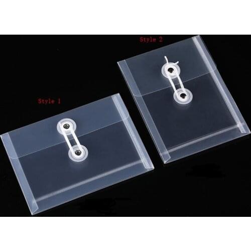 300pcs File Folder A6 Plastic Transparent Document Bag Rope Buckle Classified Paper Home Office Storage Bag SN3785
