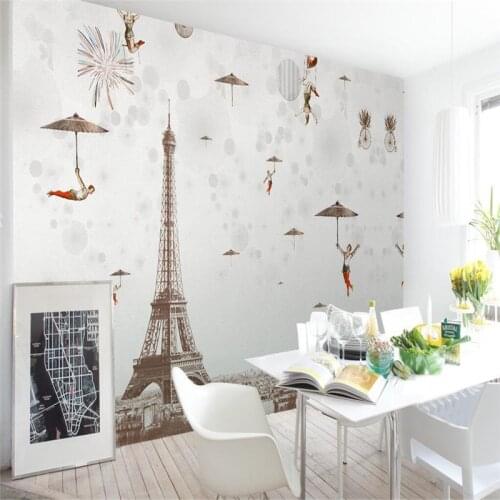 Wellyu Custom 3d wallpaper Nordic simple Eiffel Tower wallpaper sofa living room bedroom wall TV wall decoration