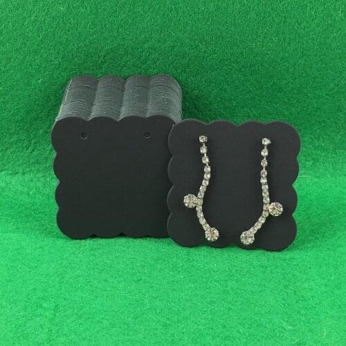 400PCS 5*5cm Fashion Earring Cards Black Earring Cards Paper Jewelry Display/Earring Vintage Classic Card Accept Custom Logo