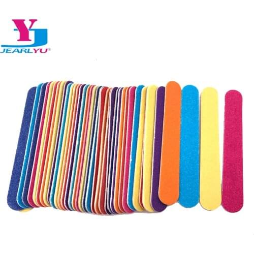 50 Pcs/lot Mini Nail Files 180/240 Colorful Wooden Nail File Lima Buffer Pedicure and ManicureLixa De Unha DIY Nail Tools Sets