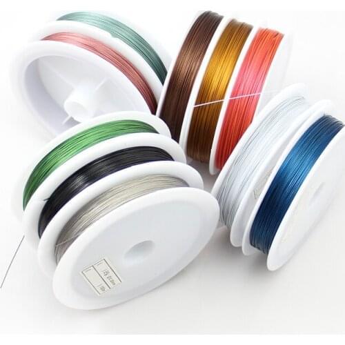 500M 10 Rolls/lot 0.38mm 0.45mm Colorful DIY Jewelry Craft Metal Wire, Soft DIY String Beaded Bracelet Necklace Iron Wire CX-10