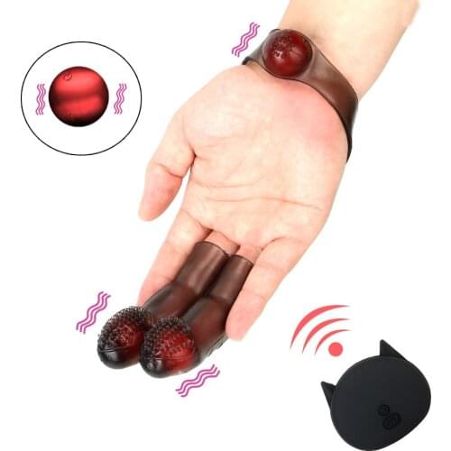 Wireless Finger Spikes Vibrator For Clitoris Stimulator G-spot Massager Anal Plug Sex Toys For Women Couple Strapon Wrist Erotic