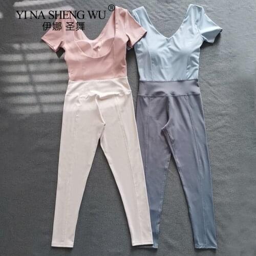 Seamless Yoga Sets Women Sleeveless Gym Clothing Sexy U-shaped Back Yoga Set with Padded Sports Tights Rompers Fitness Jumpsuit