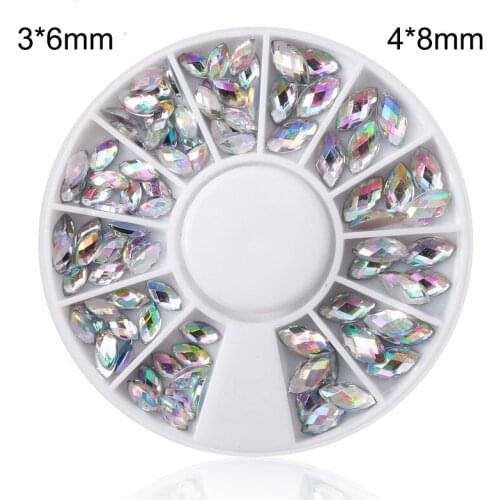 Factory cost flat bottom AB horse eye design crystal stone nail art rhinestones 3D nail art accessories decoration