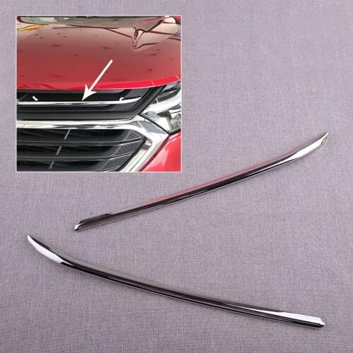 CITALL 2Pcs/set ABS Chrome Front Grill Grille Trim Cover Strip Fit for Chevrolet Equinox 2018 2019 2020