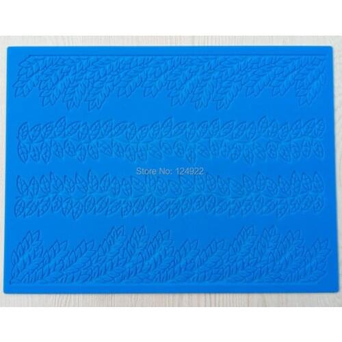 CT-012 Two Shapes Of Leaves Lace Soft 100% Platinum Silicone Cake Fondant Embossing Gum Paste Decorating Mold Tools