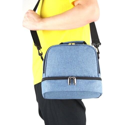 Double Decker Insulated Lunch box Lunch Bag for Men Women Insulated Storage Container Picnic Bags Handbag Thermal