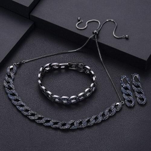 Jankelly Nigeria 3pcs Bridal Zirconia Jewelry Sets For Women Party, Luxury Dubai Nigeria CZ Crystal Wedding Jewelry Sets