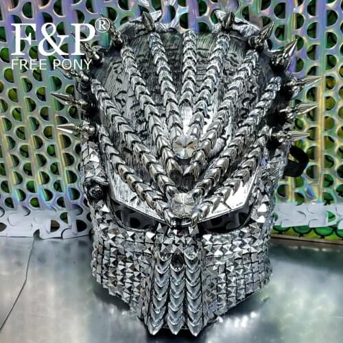 Burning Man Festival Spike Steampunk Mask Carnival Costume Gogo Dancer Halloween Cosplay Accessories