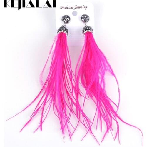 KEJIALAI New Drop Earrings Jewelry Earrings Feather Trendy Statement Earrings Fashion Sexy Party Banquet Big Earrings E203