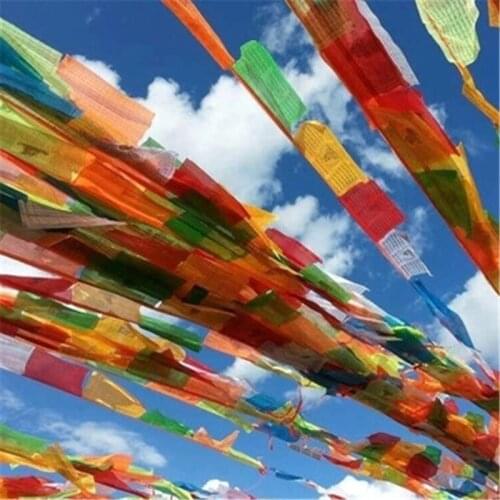 Colorful Kong Kim Mantra Prayer Flags Senki Wind Horse Flag 5 Meters 20pieces/string Buddhist Ceremony Flag Tibet Lung Ta Banner