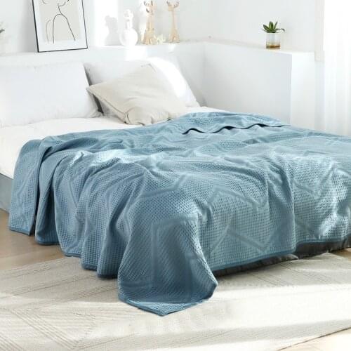 Cool Ventilation Summer Quilt Solid Color Home Office Nap Soft Bedspreads Bedding Sofa Blanket Cover Baby Kids Comforter