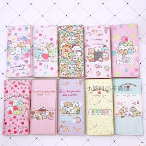 LISM 1PCS Sumikko Gurashi Fashion Anime PU Wallet Long Bags Wallets Zipper Coins Casual Purses Card Unisex Gifts