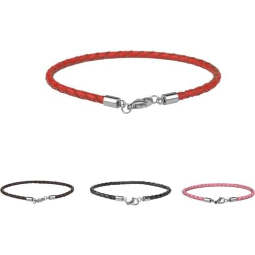 DIY Fashion Classic Rope Leather Black Bracelet Red Thread Line Jewelry Red String Bracelet for Women Men Lobster Bracelets