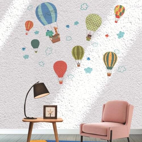 Cartoon Hot Air Balloon Wall Stickers Bedroom Living Room Background Wall Childrens Room Decoration DIY Wall Decals Home Decor