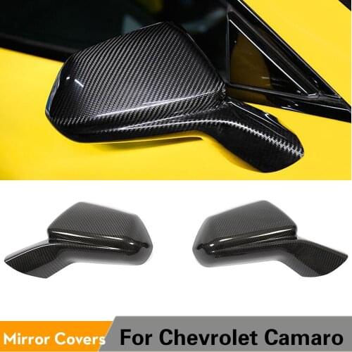 Dry Carbon Add On Mirror Covers Caps For Chevrolet Camaro LT SS ZL1 RS 2016 - 2019 Car Rearview Mirror Covers Caps Shell Case