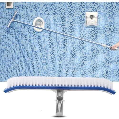 18in Swimming Pool Wall Brush Cleaning Tools Aluminum Handle for Pond Spa Hot Spring Pools Cleaner Swimming Pool Cleaner