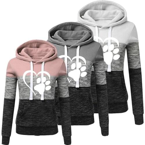 2020 New Women Sweatshirt Long Sleeve Pullover Hooded Hoodies Fashion Printed Lady Winter Clothes