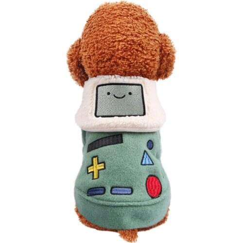 Pet Dog Cat Clothes New Warm Game Machine Woolen Coat Robot Lapel Plush Clothes Autumn and Winter