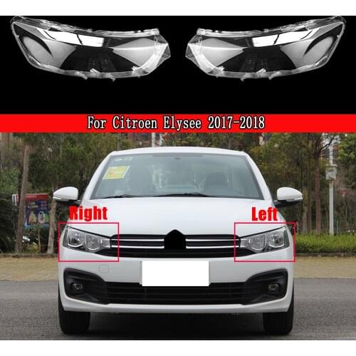 Front Lamp Shade Lamp Headlight Mask Headlights Shell Lampshade Cover Lens Glass For Citroen Elysee 2017 2018