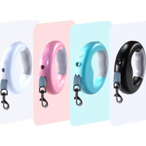 Durable Automatic Retractable Pet Dog Cat Traction Rope Leashes with Rechargeable LED Light Puppy Walking Belt Leash Pet Leads