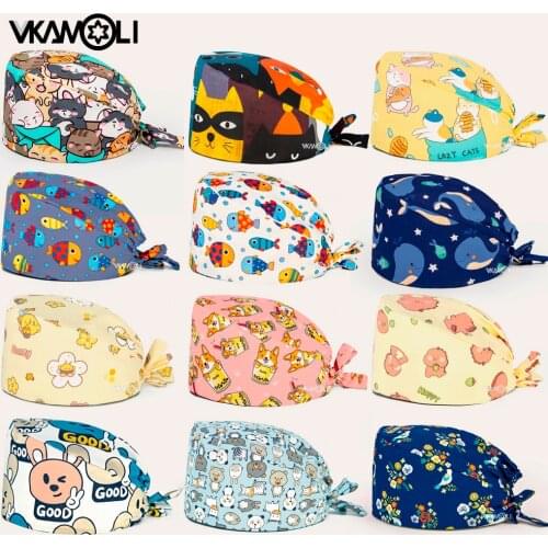 Womens nursing cap reusable Pet shop work cap Cleaning cap scrubs cap Beauty care cap cotton nursing Accessories