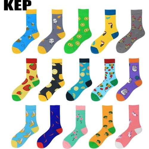Funny Colorful Cartoon Cotton Women Socks New Brand Harajuku Trend Street Happy Socks Fruit Animal Creative Socks Hot Sale