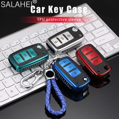 TPU Car Key Case Cover Key Bag For VW Volkswagen Polo Golf Passat Beetle Caddy T5 Up Eos Tiguan SkodaA5 SEAT Leon Altea Interior
