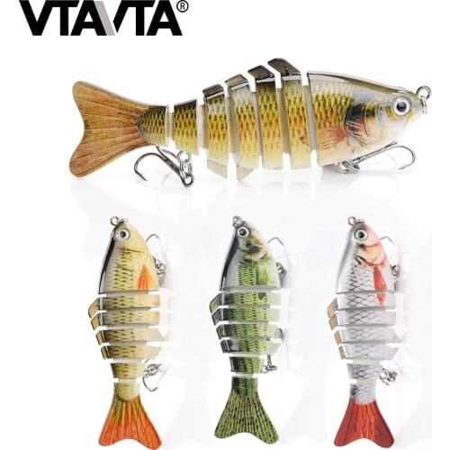 VTAVTA 10cm 19g 7 Segments Fishing Lure Multi Jointed Hard Bait Artificial Lures Tackle Minnow Fishing Lure Crankbait Wobblers