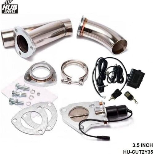 3.5"Electric Exhaust Catback Downpipe Cutout E-Cut Out Valve Switch Control+Remote For TOYOTA SUPRA JZA80 HU-CUT2Y35