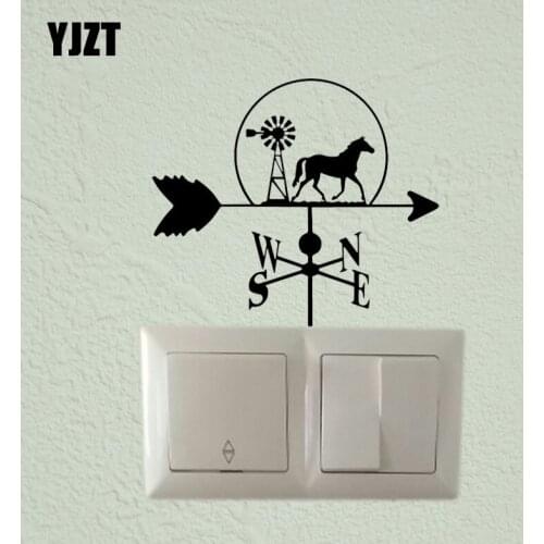 YJZT Weathervane Horse Farm Living Room Decor Funny Animal Wall Decal Vinyl Switch Sticker Fashion Art 17SS0451