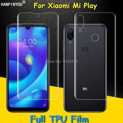 Front / Back Full Coverage Clear Soft TPU Film Screen Protector For Xiaomi Mi Play 5.84" Cover Curved Parts (Not Tempered Glass)