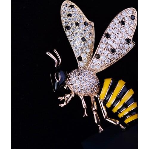 Micro-Inlaid Luxury Insect Brooches Pins Exquisite AAA Zircon Bee Brooches Pin Ladies/Mens Dresses Jewelry Accessories Brooch