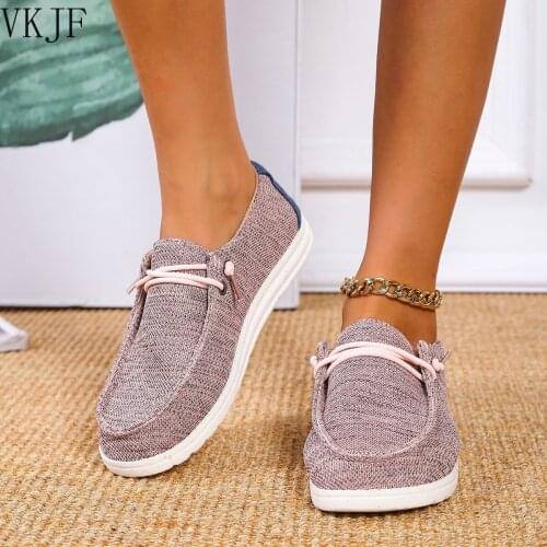 2021 New Women Shoes Sneakers Knitted Mesh Dude Flats Large Size Ladies Slip on Mujer Zapatill Casual Summer Female Mocassins