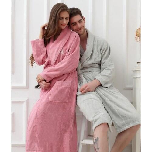 Bathrobe Women Thick Winter Warm Cotton Fleece Womens Bathrobe Nightgown Kimono Towel Dressing Gown Sleepwear Home Clothes