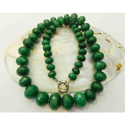 10-18mm Natural Faceted Gems Roundel Beads Necklace 19" WW