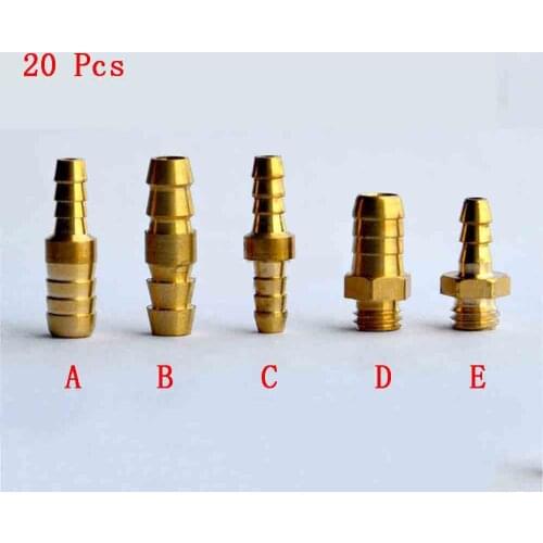20pcs Dental straight valve butt valve copper 3mm connect to 5mm metal valve dental chair equipment unit accessories parts
