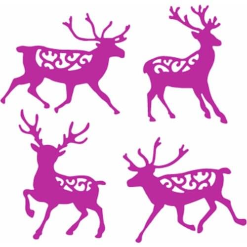 2018 4Pcs Deer Elk Metal Dies Cutting Dcorative Embossing Scrapbooking Craft Dies Cuts Stamp Paper Card Stencil