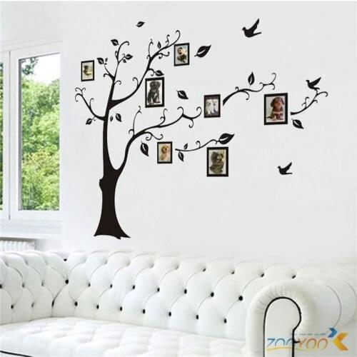 3designs small/medium/large photo frame family tree wall stickers arts zooyoo94ab home decorations living room decals posters