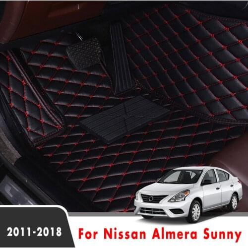 Car Floor Mats For Nissan Almera Sunny 2018 2017 2016 2015 2014 2013 2012 2011 Carpets Cover Foot Pads Custom Car Accessories